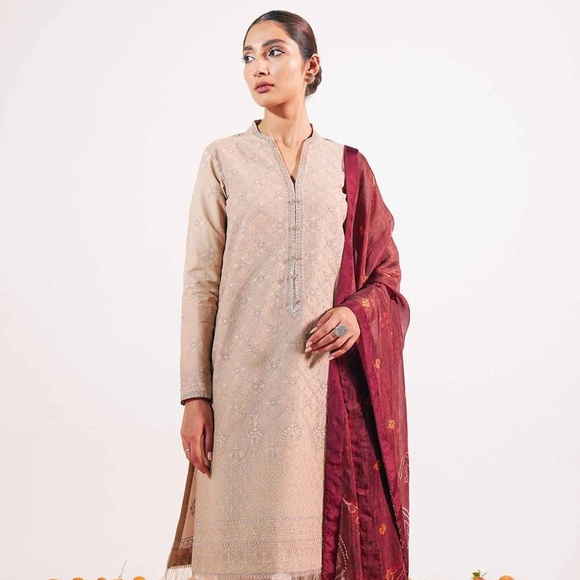 Zara Shahjahan 3 Piece Custom Stitched Suit - Black - LB31164 main image 1